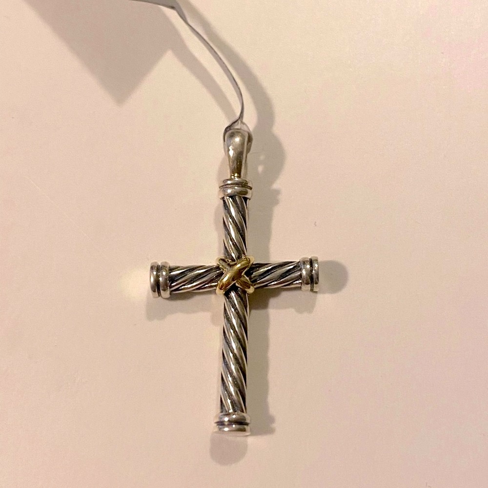 David Yurman Two-Tone Cross Pendant